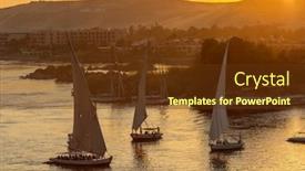  Presentation with nile egypt - Beautiful slide set featuring beautiful-view-on-felucca-boats backdrop and a tawny brown colored foreground