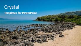  Presentation with beach - Presentation design enhanced with beautiful-view-on-lihadonisia-s background and a teal colored foreground