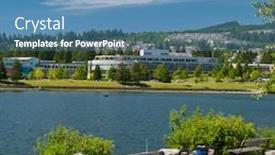  Presentation with vancouver - Theme featuring beautiful view over lafarge lake in coquitlam vancouver canada background and a teal colored foreground