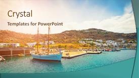  Presentation with amsterdam historical beautiful view - Cool new presentation theme with beautiful view to mykonos enbankment backdrop and a cream colored foreground