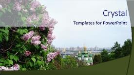  Presentation with flower beautiful lilac border - Audience pleasing PPT theme consisting of beautiful view violet flowers backdrop and a sky blue colored foreground