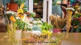  Presentation with village - Slide deck featuring beautiful village - entrance into a small flower background and a gold colored foreground