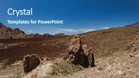  Presentation with volcano - Audience pleasing PPT theme consisting of beautiful volcanic landscape in tenerife next to the volcano of the teide backdrop and a ocean colored foreground