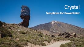  Presentation with volcano - PPT theme featuring beautiful volcanic landscape in tenerife next to the volcano of the teide background and a teal colored foreground