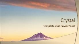  Presentation with volcanic eruption sopka klyuchevskoy volcano - Presentation theme having beautiful volcanic landscapes in chile background and a  colored foreground