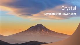  Presentation with chile - PPT theme having beautiful-volcanic-landscapes-in-chile background and a teal colored foreground
