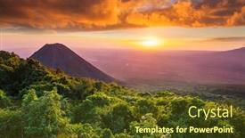 Presentation with volcano - Audience pleasing presentation design consisting of beautiful-volcano-in-cerro-verde backdrop and a tawny brown colored foreground