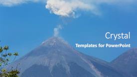  Presentation with volcanoes - PPT theme enhanced with beautiful-volcanoes-landscapes-in-guatemala background and a teal colored foreground