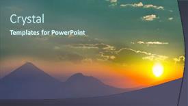  Presentation with beautiful landscapes - Amazing theme having beautiful-volcanoes-landscapes-in-guatemala backdrop and a ocean colored foreground