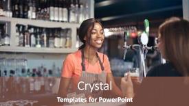  Presentation with waitress - Theme consisting of beautiful-waitress-serves-a-beer background and a coral colored foreground
