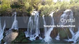  Presentation with waterfall - Slides having beautiful waterfall aerial view background and a gray colored foreground