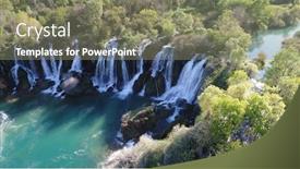  Presentation with waterfall - Audience pleasing PPT layouts consisting of beautiful waterfall aerial view backdrop and a gray colored foreground