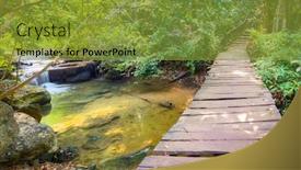  Presentation with west - Amazing PPT theme having beautiful-waterfall-at-erawan-national backdrop and a gold colored foreground