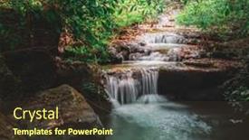  Presentation with west - Amazing PPT theme having beautiful-waterfall-at-erawan-national backdrop and a tawny brown colored foreground