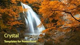  Presentation with beauty beautiful autumn in japanese - Audience pleasing slide deck consisting of beautiful waterfall autumn backdrop and a tawny brown colored foreground