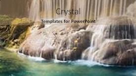  Presentation with waterfall - Amazing slide set having beautiful-waterfall-huai-mae-khamin backdrop and a coral colored foreground