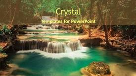  Presentation with waterfall - Presentation design consisting of beautiful-waterfall-huai-mae-khamin background and a tawny brown colored foreground