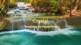  Presentation with waterfall - Beautiful presentation theme featuring beautiful-waterfall-huai-mae-khamin backdrop and a tawny brown colored foreground