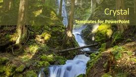  Presentation with canadian - Theme featuring beautiful-waterfall-in-canadian-mountains background and a tawny brown colored foreground