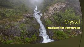 Presentation with canadian - PPT theme featuring beautiful-waterfall-in-canadian-mountains background and a tawny brown colored foreground