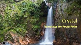  Presentation with chile - Colorful PPT theme enhanced with beautiful-waterfall-in-chile-south backdrop and a tawny brown colored foreground