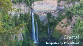  Presentation with chile - Slide set consisting of beautiful-waterfall-in-chile-south background and a ocean colored foreground