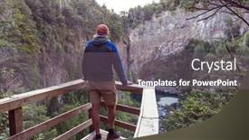  Presentation with chile - Presentation theme featuring beautiful-waterfall-in-chile-south background and a gray colored foreground