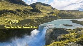  Presentation with chile - Presentation design consisting of beautiful-waterfall-in-chile-south background and a tawny brown colored foreground