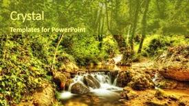  Presentation with cascade mountains - Cool new slides with beautiful waterfall in forest wonderful view of cascade river peaceful jungle mountains wild nature landscape fresh green trees water stream in rainforest freshness and wilderness concept backdrop and a tawny brown colored foreground