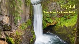  Presentation with beautiful green - Audience pleasing PPT layouts consisting of beautiful-waterfall-in-green-forest backdrop and a tawny brown colored foreground