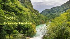  Presentation with jungle - Presentation theme consisting of beautiful-waterfall-in-jungle-mexico background and a tawny brown colored foreground