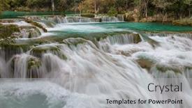  Presentation with jungle - Slide set consisting of beautiful-waterfall-in-jungle-mexico background and a light gray colored foreground