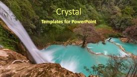  Presentation with jungle - Slide deck having beautiful-waterfall-in-jungle-mexico background and a tawny brown colored foreground