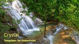  Presentation with jungle - Audience pleasing slide deck consisting of beautiful-waterfall-in-jungle-mexico backdrop and a tawny brown colored foreground