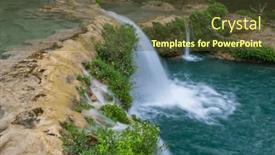  Presentation with waterfall - Presentation theme consisting of beautiful-waterfall-in-jungle-mexico background and a tawny brown colored foreground
