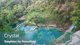  Presentation with waterfall - Presentation theme enhanced with beautiful-waterfall-in-jungle-mexico background and a teal colored foreground