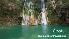  Presentation with jungle - Slide set having beautiful-waterfall-in-jungle-mexico background and a ocean colored foreground