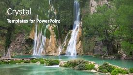  Presentation with waterfall - Slides featuring beautiful-waterfall-in-jungle-mexico background and a tawny brown colored foreground