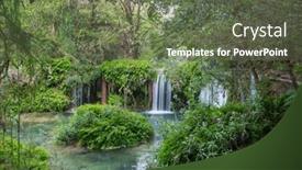  Presentation with waterfall - Presentation theme featuring beautiful-waterfall-in-jungle-mexico background and a tawny brown colored foreground