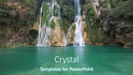  Presentation with waterfall - Theme featuring beautiful-waterfall-in-jungle-mexico background and a ocean colored foreground