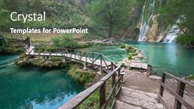  Presentation with waterfall - Presentation theme with beautiful-waterfall-in-jungle-mexico background and a dark gray colored foreground
