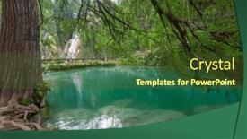  Presentation with waterfall - Presentation theme enhanced with beautiful-waterfall-in-jungle-mexico background and a tawny brown colored foreground