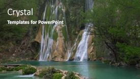  Presentation with waterfall - PPT theme with beautiful-waterfall-in-jungle-mexico background and a tawny brown colored foreground