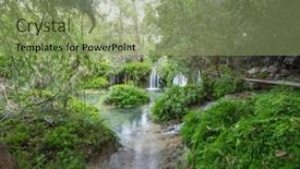  Presentation with waterfall - Presentation having beautiful-waterfall-in-jungle-mexico background and a seafoam green colored foreground