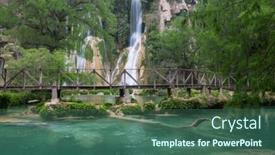  Presentation with waterfall - Slide set enhanced with beautiful-waterfall-in-jungle-mexico background and a ocean colored foreground