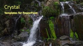  Presentation with waterfall - PPT theme with beautiful-waterfall-in-rain-forest background and a tawny brown colored foreground