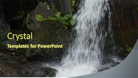  Presentation with rain - Colorful slide set enhanced with beautiful-waterfall-in-rain-forest backdrop and a wine colored foreground