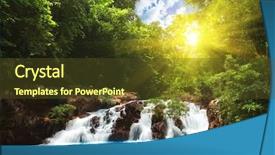  Presentation with tropical forest - Slide deck enhanced with beautiful waterfall in tropical forest background and a tawny brown colored foreground