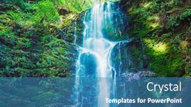  Presentation with beautiful of bamboo forest - Cool new PPT layouts with beautiful waterfall lush waterfall in forest backdrop and a teal colored foreground