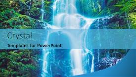  Presentation with waterfall - Beautiful PPT layouts featuring beautiful-waterfall-lush-waterfall backdrop and a light blue colored foreground